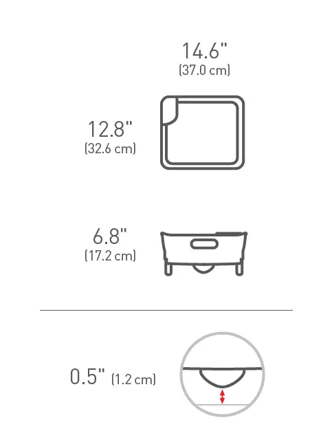 Simplehuman Keuken Accessoires - Afdruiprek 370x326x172 Mm, Grijs KT1106 4 Simplehuman Keuken Accessoires - Afdruiprek 370x326x172 Mm, Grijs KT1106 - Afbeelding 2