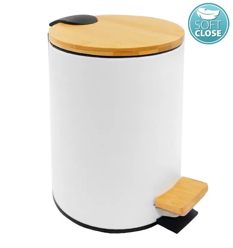 Aqualine Snow - Afvalbak, 3 L, Soft Close, Wit BI006 3 Aqualine Snow - Afvalbak, 3 L, Soft Close, Wit BI006