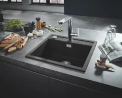 Grohe Spoelbakken - Composiet Spoelbak K700 Met Automatische Waste, 56x51 Cm, Grafiet Zwart 31651AP0 -SANITINO WINKEL 616c3455bc8f0683e8144f9e