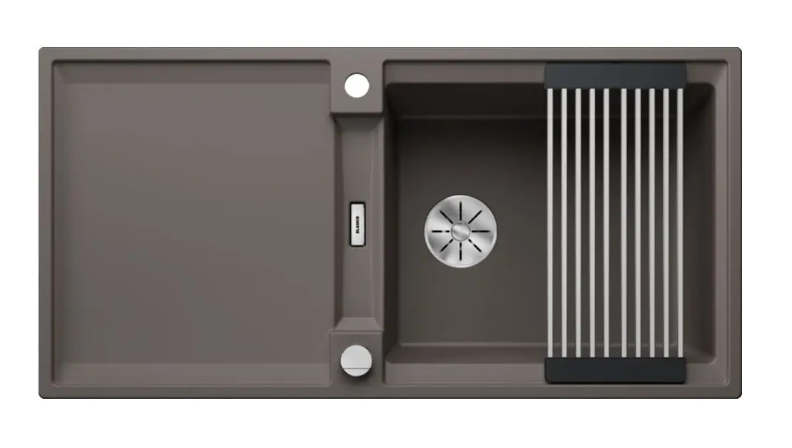 Blanco Adira - Silgranieten Spoelbak, 100x50 Cm, Met Afvoerbediening En Accessoires, InFino, Vulkaan Grijs 527620 5 Blanco Adira - Silgranieten Spoelbak, 100x50 Cm, Met Afvoerbediening En Accessoires, InFino, Vulkaan Grijs 527620 - Afbeelding 3