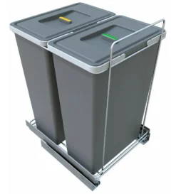 Elletipi Ecofil - Inbouw Afvalemmer, Gesplitst, 70 L PF01 53A2