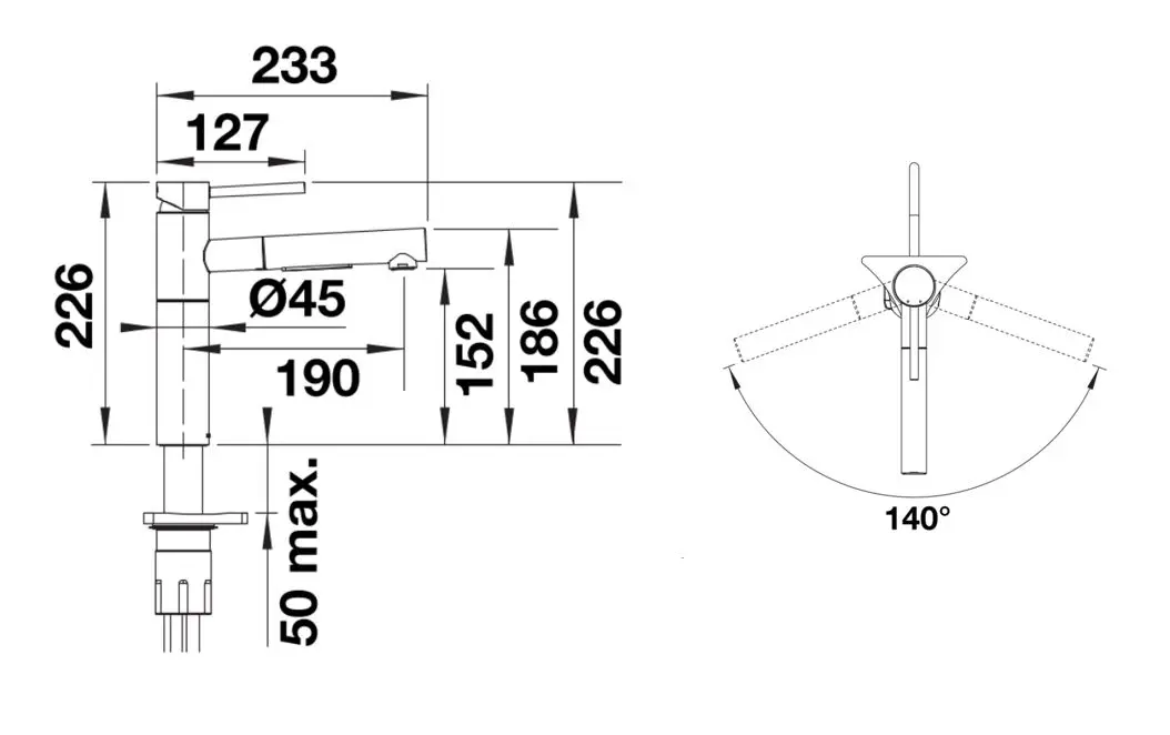 Blanco Alta II - Keukenkraan Met Uittrekbare Vuistdouche, Chroom 527543 4 Blanco Alta II - Keukenkraan Met Uittrekbare Vuistdouche, Chroom 527543 - Afbeelding 2