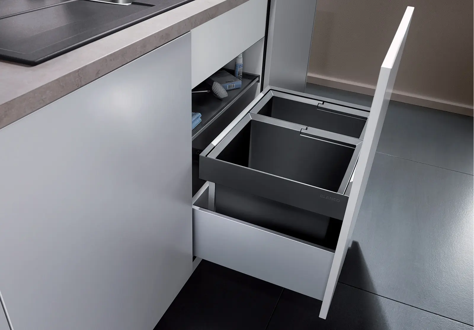 Blanco Flexon II - Afvalsorteersysteem, Met Scheidingswand, Inhoud 49 L 521471 6 Blanco Flexon II - Afvalsorteersysteem, Met Scheidingswand, Inhoud 49 L 521471 - Afbeelding 4