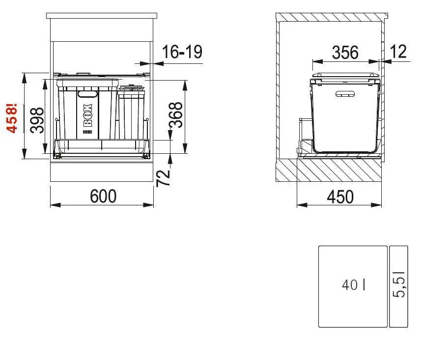 Franke Sorters - Inbouw Prullenbak Composta 350-60 121.0307.526 4 Franke Sorters - Inbouw Prullenbak Composta 350-60 121.0307.526 - Afbeelding 2
