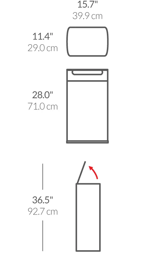 Simplehuman Afvalemmers - Afvalbak 40 L, Touch-bar, Gebrosteld Rvs CW2014 4 Simplehuman Afvalemmers - Afvalbak 40 L, Touch-bar, Gebrosteld Rvs CW2014 - Afbeelding 2