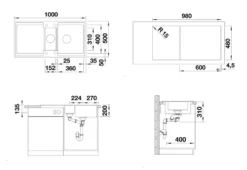 Blanco Adira - Silgranit Spoelbak, 10x5 Cm, Met Afvoerbediening En Toebehoren, InFino, Antraciet 527602 -SANITINO WINKEL 75078776e8f3dc62b2670e60
