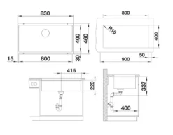Blanco Subline 800 - Silgranit Spoelbak, 83x46 Cm, InFino, Antraciet 523141 -SANITINO WINKEL 7788242135b7b82595b7e506