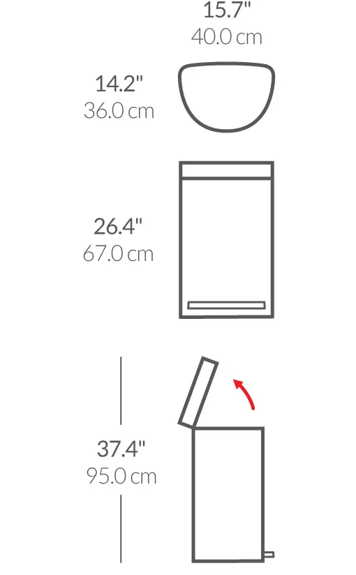 Simplehuman Afvalemmers - Afvalbak 45 L, Gebrosteld Rvs CW2030 4 Simplehuman Afvalemmers - Afvalbak 45 L, Gebrosteld Rvs CW2030 - Afbeelding 2
