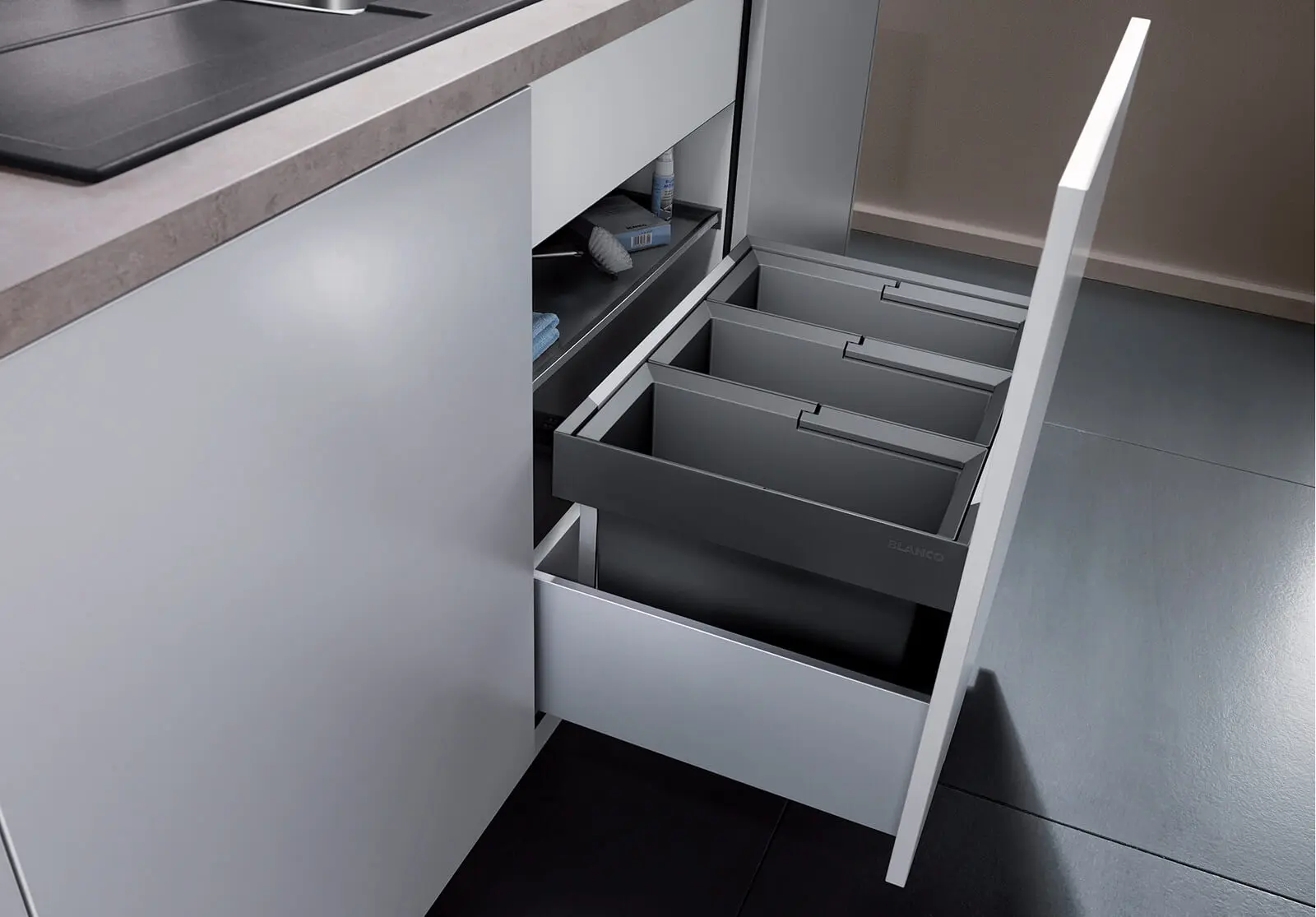 Blanco Flexon II - Afvalsorteersysteem, Met Scheidingswand, Inhoud 45 L 521472 5 Blanco Flexon II - Afvalsorteersysteem, Met Scheidingswand, Inhoud 45 L 521472 - Afbeelding 3