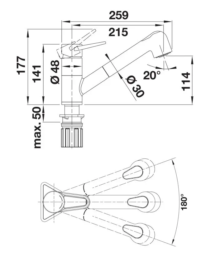 Blanco Wega S - Keukenkraan Met Uittrekbare Sproeikop, Zacht Wit/chroom 526982 4 Blanco Wega S - Keukenkraan Met Uittrekbare Sproeikop, Zacht Wit/chroom 526982 - Afbeelding 2
