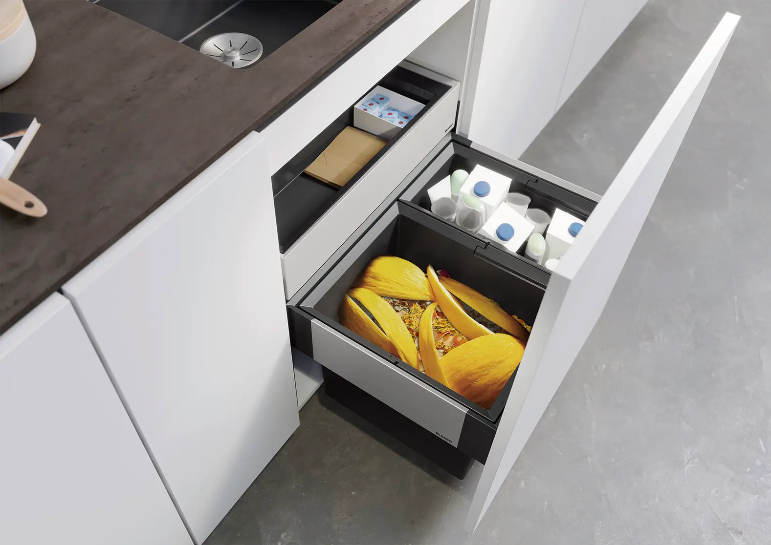 Blanco Select - Inbouw Afvalemmer, Met Scheidingswand, Inhoud 49 L 526208 5 Blanco Select - Inbouw Afvalemmer, Met Scheidingswand, Inhoud 49 L 526208 - Afbeelding 3