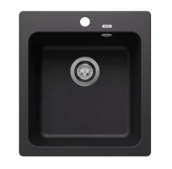 Blanco Naya 45 - Silgranit Spoelbak, 51x47 Cm, Zwart 526572