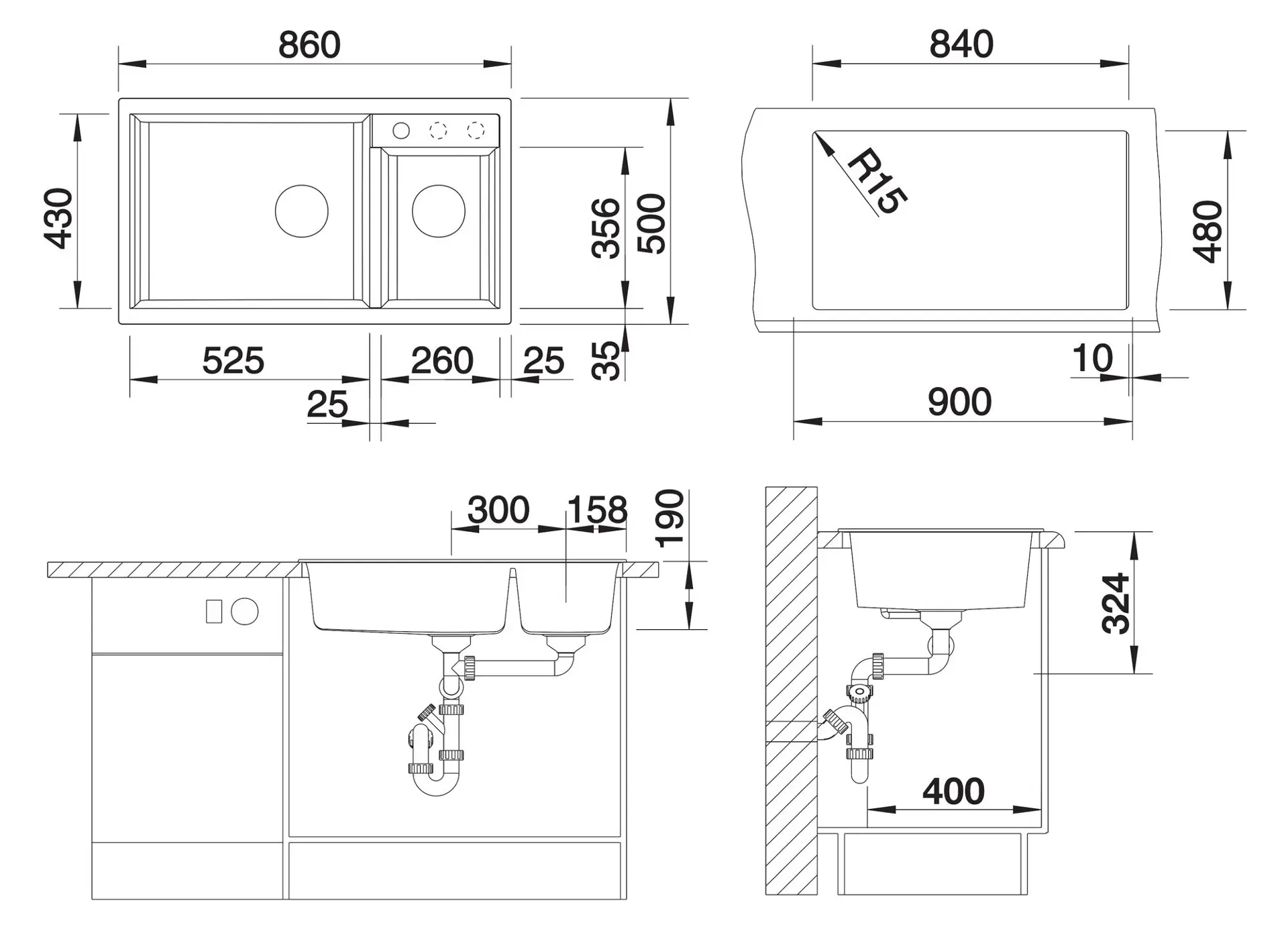 Blanco Metra 9 - Silgranieten Spoelbak, 86x50 Cm, Gootsteen Links, Tartufo 517364 4 Blanco Metra 9 - Silgranieten Spoelbak, 86x50 Cm, Gootsteen Links, Tartufo 517364 - Afbeelding 2