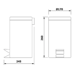 Sapho Diamond - Afvalbak 3 L, Brons XJ011 -SANITINO WINKEL 8be0228f2f970186c54b811e