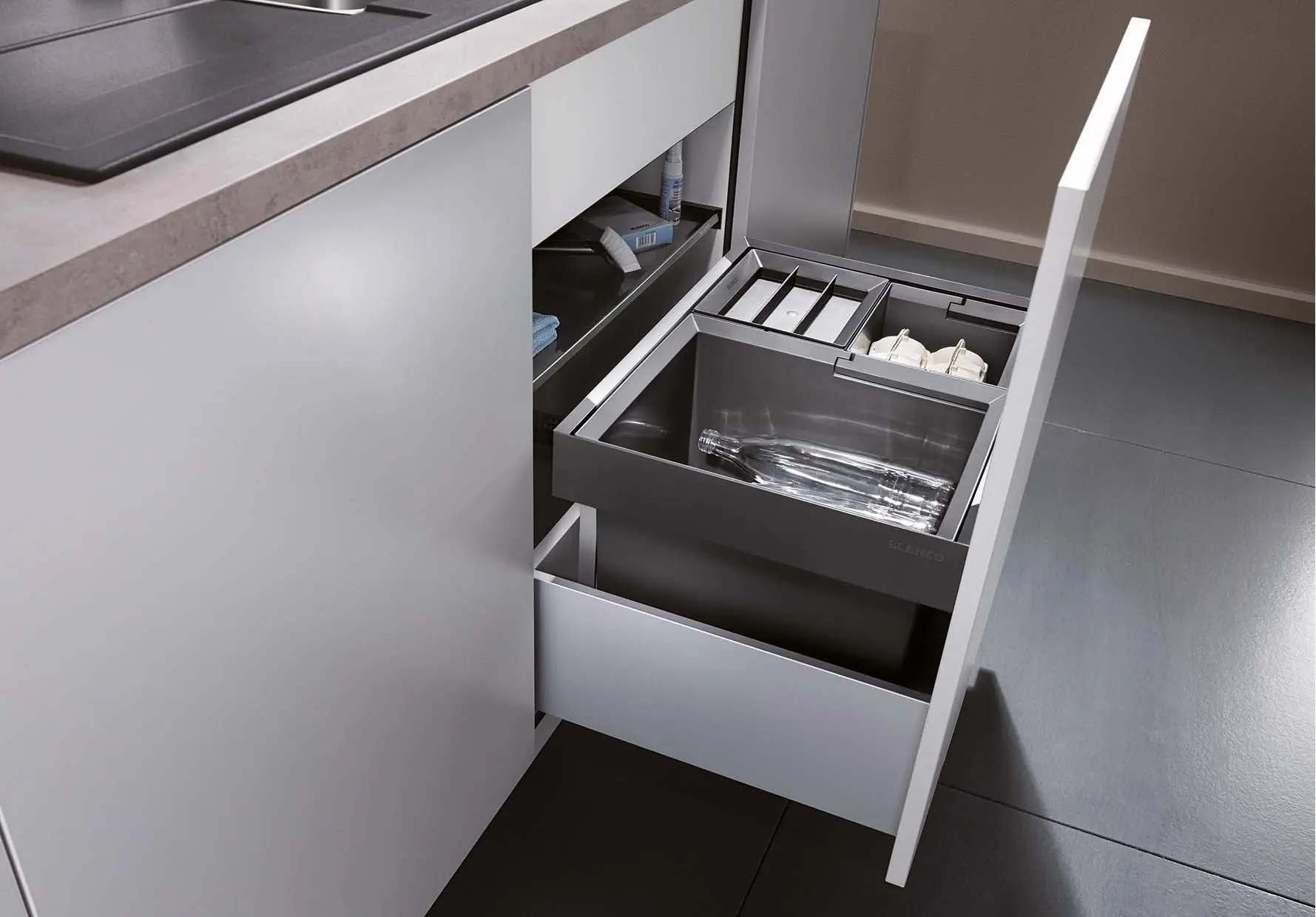 Blanco Flexon II - Afvalsorteersysteem, Met Scheidingswand, Inhoud 46 L 521473 6 Blanco Flexon II - Afvalsorteersysteem, Met Scheidingswand, Inhoud 46 L 521473 - Afbeelding 4