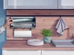 Leifheit Toebehoren - Keukenrolhouder Voor Wandmontage, Met Snijder, Zwart/zilver 25793 -SANITINO WINKEL 932458745732a65d196597ab