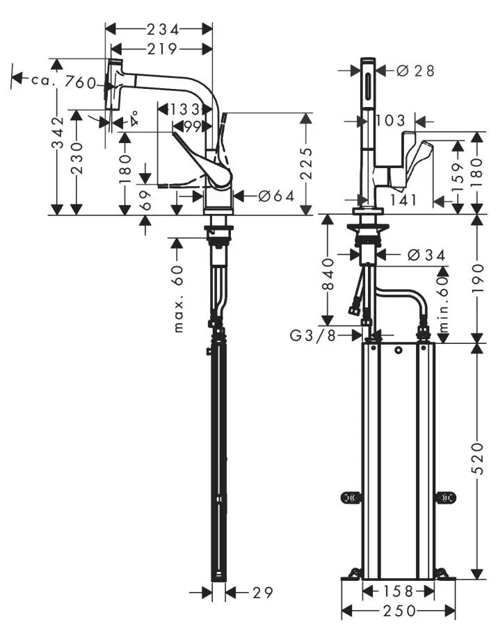 Axor Citterio - Keukenkraan Met Uittrekbare Sproeikop, SBox, Mat Zwart 39862670 4 Axor Citterio - Keukenkraan Met Uittrekbare Sproeikop, SBox, Mat Zwart 39862670 - Afbeelding 2