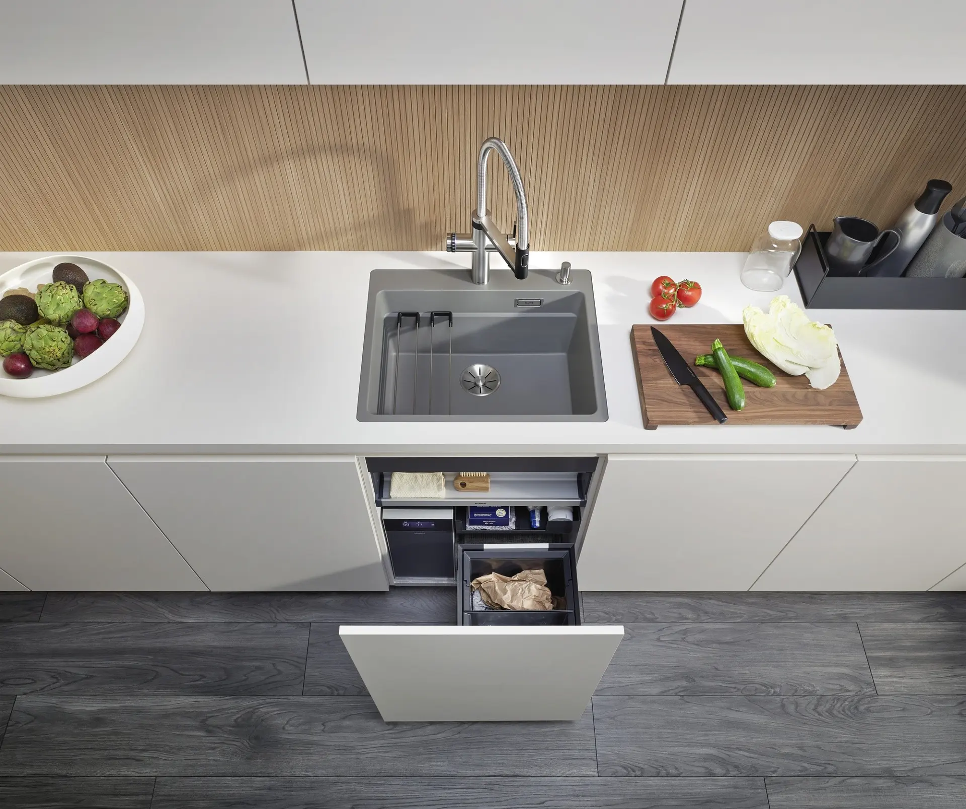 Blanco Select - Inbouw Afvalbak, Verdeeld, Inhoud 26 L 527854 8 Blanco Select - Inbouw Afvalbak, Verdeeld, Inhoud 26 L 527854 - Afbeelding 6