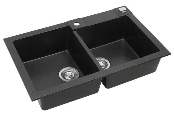 Alveus Rock - Granieten Spoelbak 78x48 Cm, Met Draaiknopbediening, Carbon 1090965 5 Alveus Rock - Granieten Spoelbak 78x48 Cm, Met Draaiknopbediening, Carbon 1090965 - Afbeelding 3