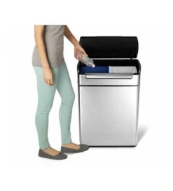 Simplehuman Afvalemmers - Afvalbak Voor Gescheiden Afval 46 L, Geborsteld Roestvrij Staal CW2018 -SANITINO WINKEL 9d60da3811017e9956b9c70d