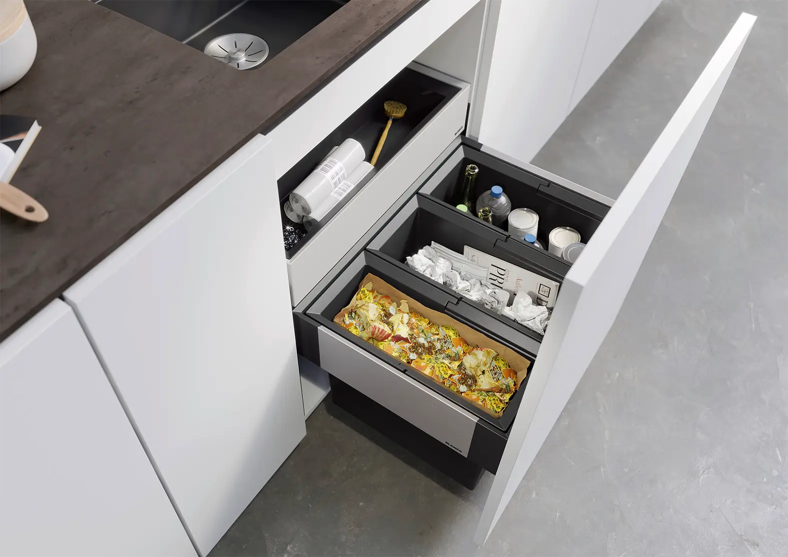 Blanco Select - Inbouw Afvalemmer, Met Scheidingswand, 45 L 526209 6 Blanco Select - Inbouw Afvalemmer, Met Scheidingswand, 45 L 526209 - Afbeelding 4