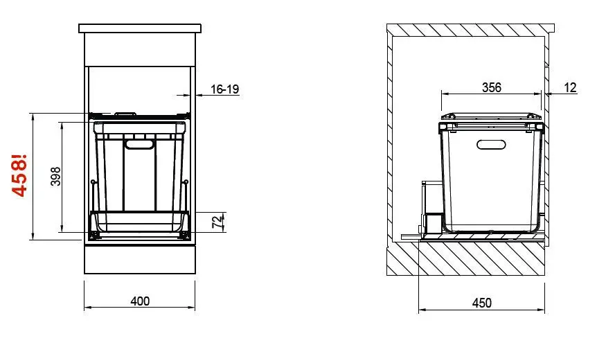 Franke Sorters - Inbouw Prullenbak 350-40 121.0307.552 4 Franke Sorters - Inbouw Prullenbak 350-40 121.0307.552 - Afbeelding 2
