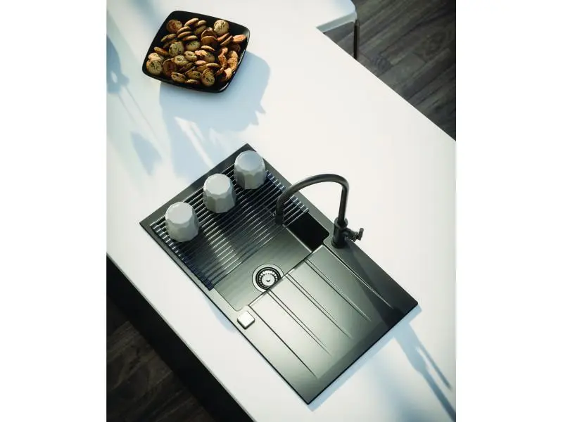 Alveus Cadit - Granieten Spoelbak 79x50 Cm, Met Draaiknopbediening, Carbon 1132026 7 Alveus Cadit - Granieten Spoelbak 79x50 Cm, Met Draaiknopbediening, Carbon 1132026 - Afbeelding 5