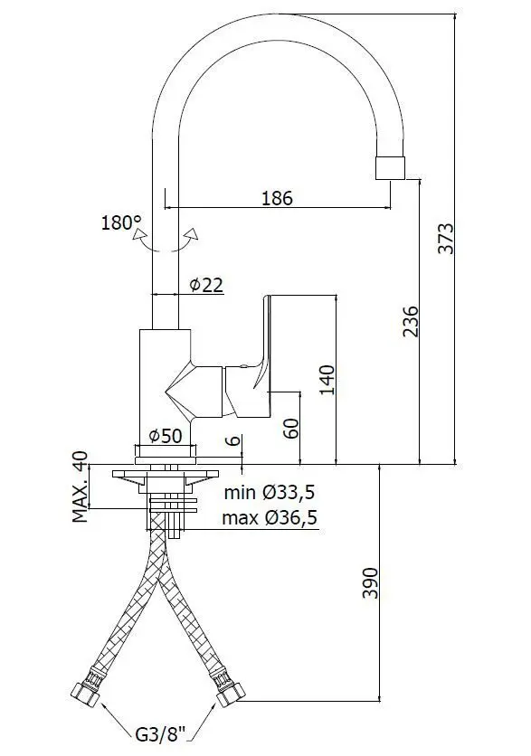 Paffoni Green - Keukenkraan, Chroom GR180CR 4 Paffoni Green - Keukenkraan, Chroom GR180CR - Afbeelding 2