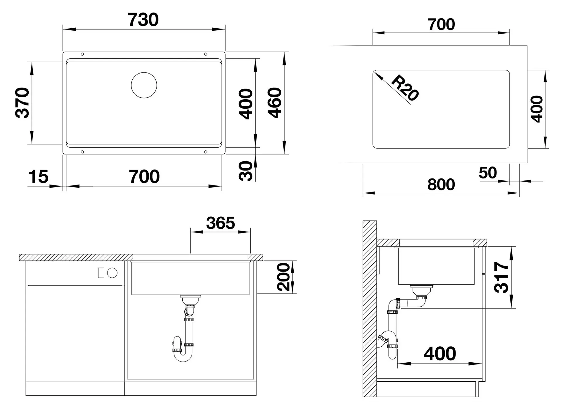 Blanco Etagon 700 - Silgranit Spoelbak, 73x46 Cm, Met Verschillende Niveaus, Wit 525171 4 Blanco Etagon 700 - Silgranit Spoelbak, 73x46 Cm, Met Verschillende Niveaus, Wit 525171 - Afbeelding 2