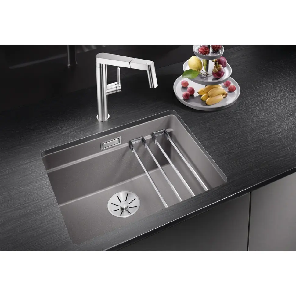 Blanco Etagon 500 - Silgranit Spoelbak, 53x46 Cm, Met Verschillende Niveaus, Rock Grey 522228 5 Blanco Etagon 500 - Silgranit Spoelbak, 53x46 Cm, Met Verschillende Niveaus, Rock Grey 522228 - Afbeelding 3