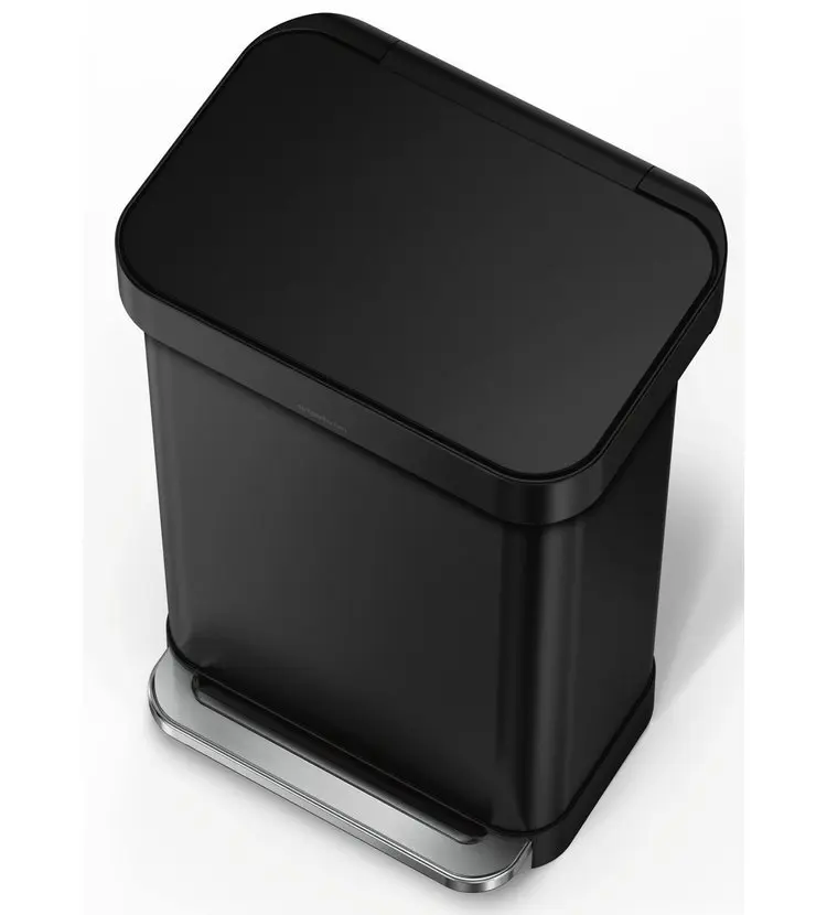 Simplehuman Afvalemmers - Afvalbak 45 L, Met Zakvak, Mat Zwart CW2092 6 Simplehuman Afvalemmers - Afvalbak 45 L, Met Zakvak, Mat Zwart CW2092 - Afbeelding 4