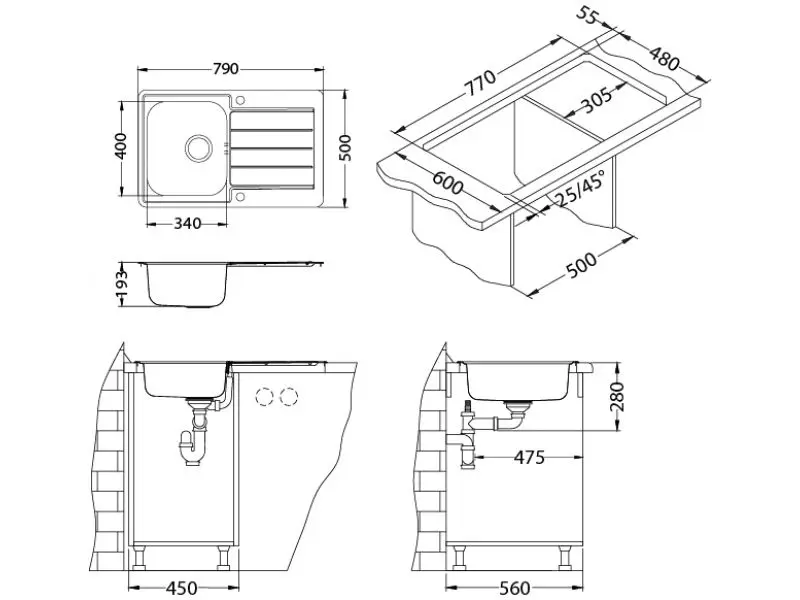 Alveus Line Maxim - Spoelbak 79x50 Cm, Met Draaiknopbediening, Rvs 1100216 4 Alveus Line Maxim - Spoelbak 79x50 Cm, Met Draaiknopbediening, Rvs 1100216 - Afbeelding 2