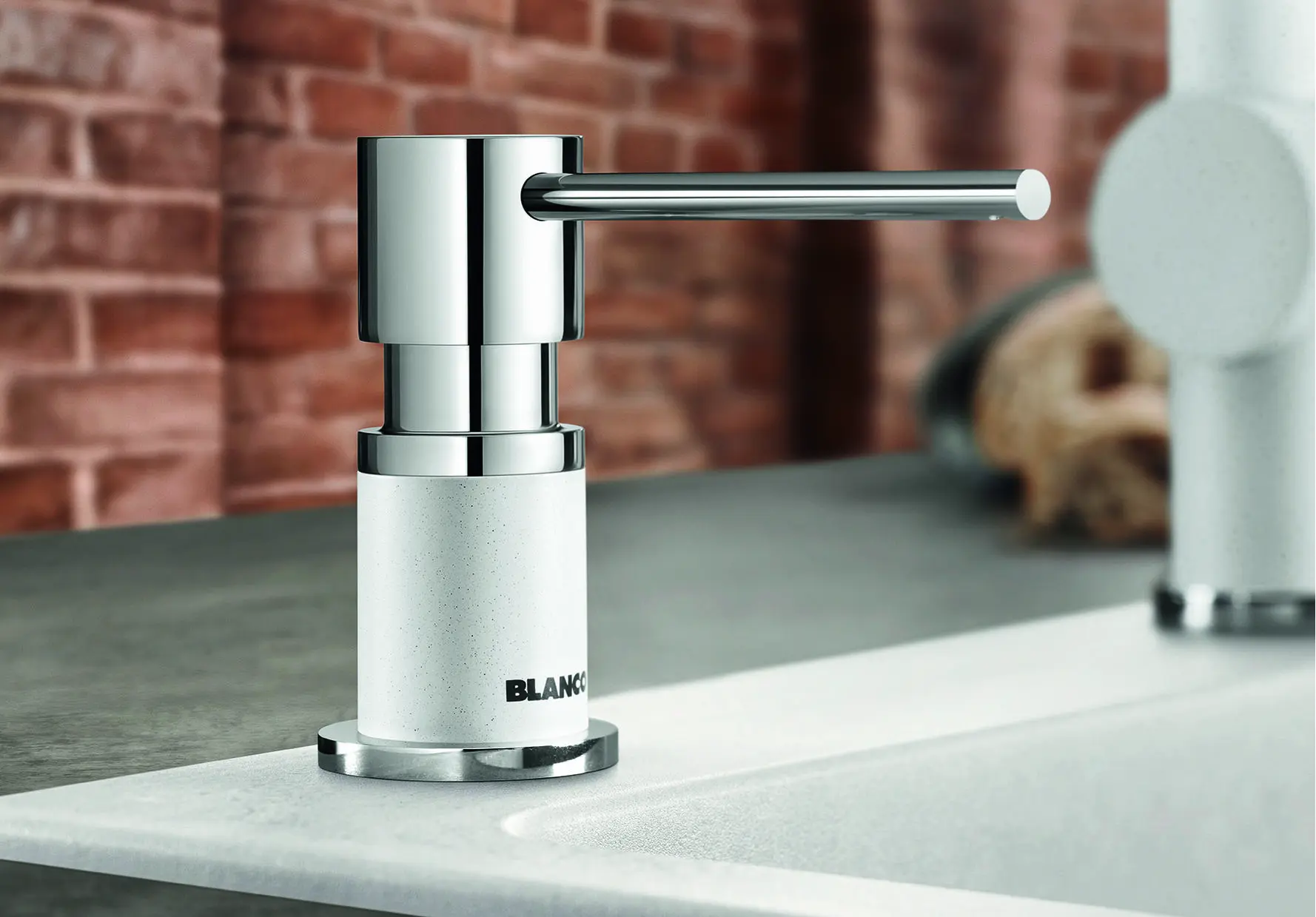 Blanco Accessoires - Lato Afwasmiddel Dispenser, Wit/chroom 525814 6 Blanco Accessoires - Lato Afwasmiddel Dispenser, Wit/chroom 525814 - Afbeelding 4