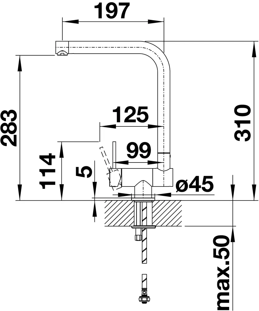 Blanco Laressa F - Keukenkraan, Neerklapbaar Onder Raam, Chroom 521545 4 Blanco Laressa F - Keukenkraan, Neerklapbaar Onder Raam, Chroom 521545 - Afbeelding 2