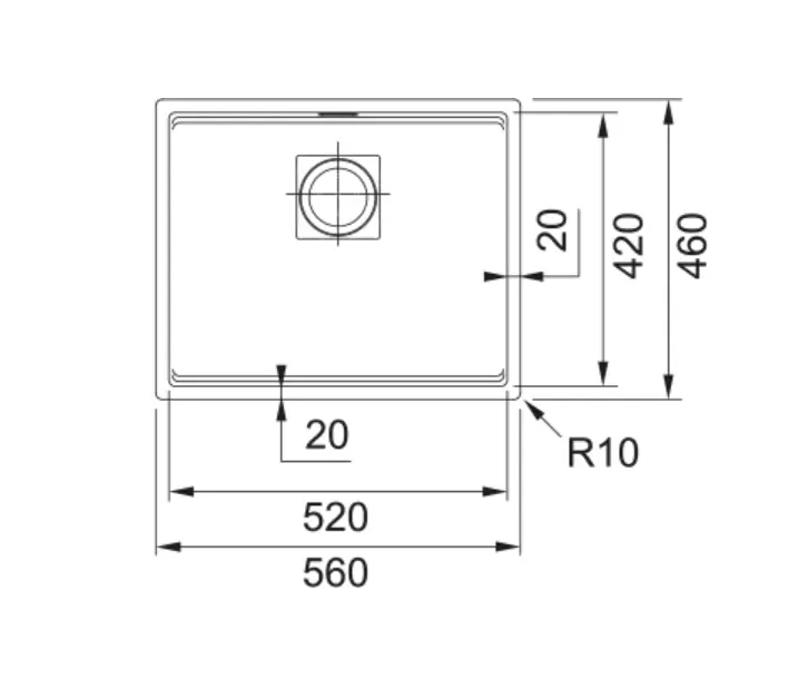 Franke Kubus 2 - Fragraniet Spoelbak KNG 110-52, 56x46 Cm, Grijs Leisteen 125.0713.983 4 Franke Kubus 2 - Fragraniet Spoelbak KNG 110-52, 56x46 Cm, Grijs Leisteen 125.0713.983 - Afbeelding 2