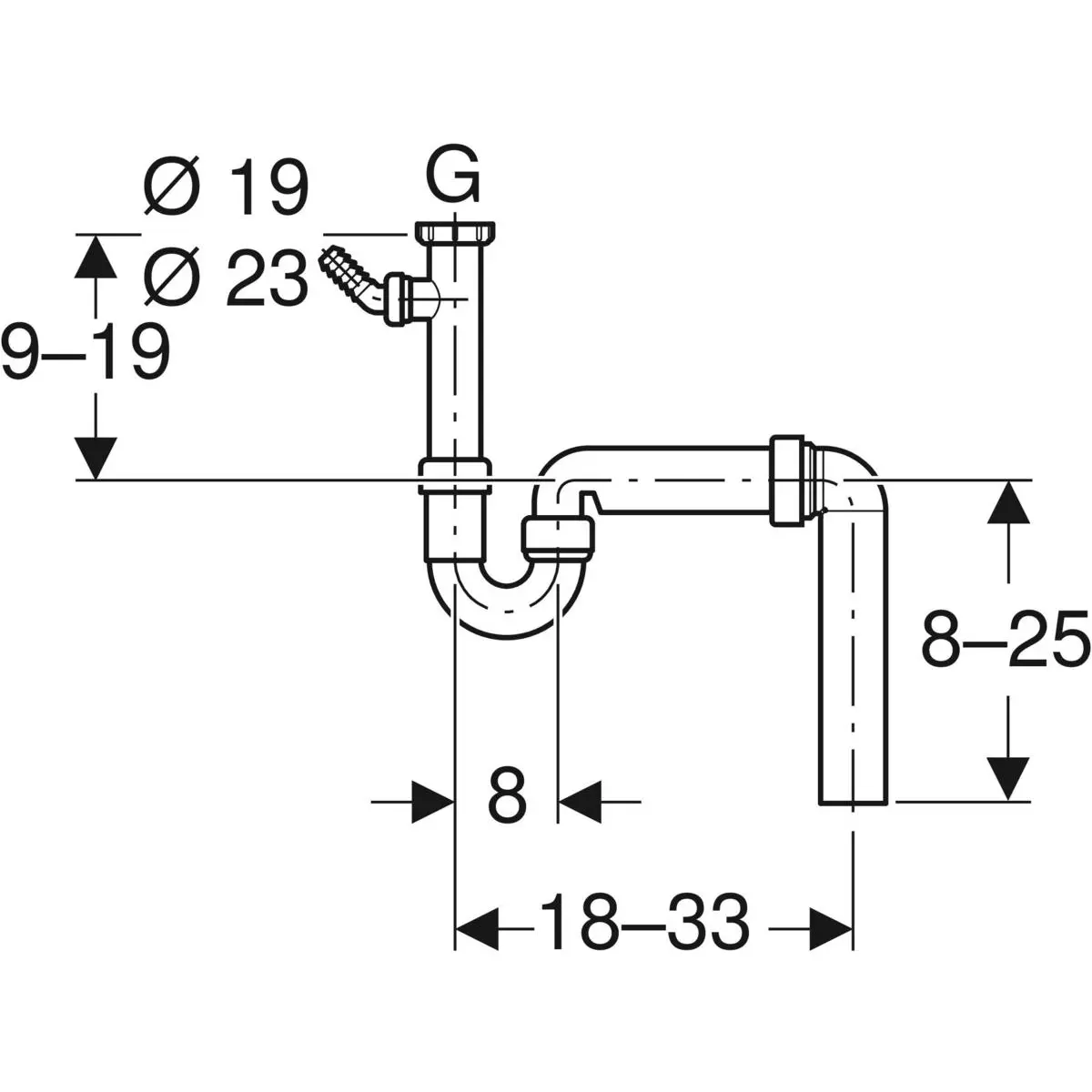 Geberit Toebehoren - Buissifon Voor Spoelbak, Met Aansluitslang, Afvoer Verticaal, D 50 Mm 152.550.11.1 4 Geberit Toebehoren - Buissifon Voor Spoelbak, Met Aansluitslang, Afvoer Verticaal, D 50 Mm 152.550.11.1 - Afbeelding 2