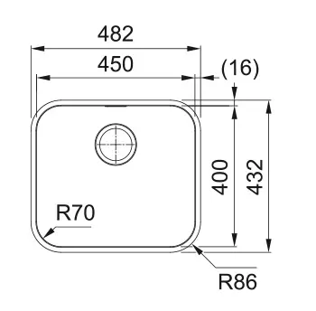 Franke Smart - Spoelbak SRX 110-45, 48x43 Cm, Roestvrij Staal 122.0736.151 4 Franke Smart - Spoelbak SRX 110-45, 48x43 Cm, Roestvrij Staal 122.0736.151 - Afbeelding 2