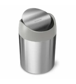 Simplehuman Afvalemmers - Mini Afvalbakje Op Tafel 1,5 L, Gebrosteld Rvs CW2084