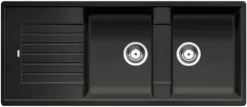 Blanco Zia 8 - Silgranit Spoelbak, 116x50 Cm, Zwart 526027