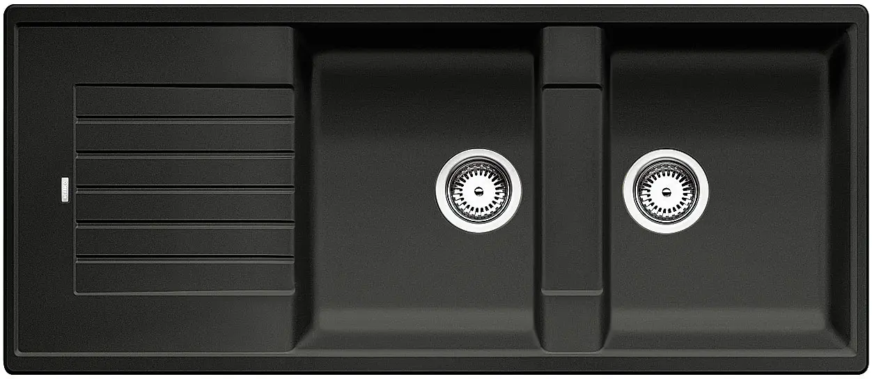 Blanco Zia 8 - Silgranit Spoelbak, 116x50 Cm, Zwart 526027 3 Blanco Zia 8 - Silgranit Spoelbak, 116x50 Cm, Zwart 526027