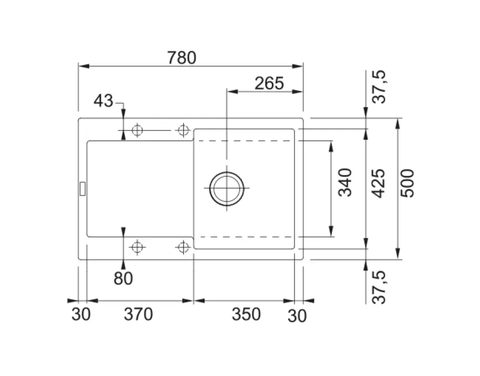 Franke Maris - Fragraniet Spoelbak MRG 611, 78x50 Cm, Grijs Leisteen 114.0713.987 4 Franke Maris - Fragraniet Spoelbak MRG 611, 78x50 Cm, Grijs Leisteen 114.0713.987 - Afbeelding 2