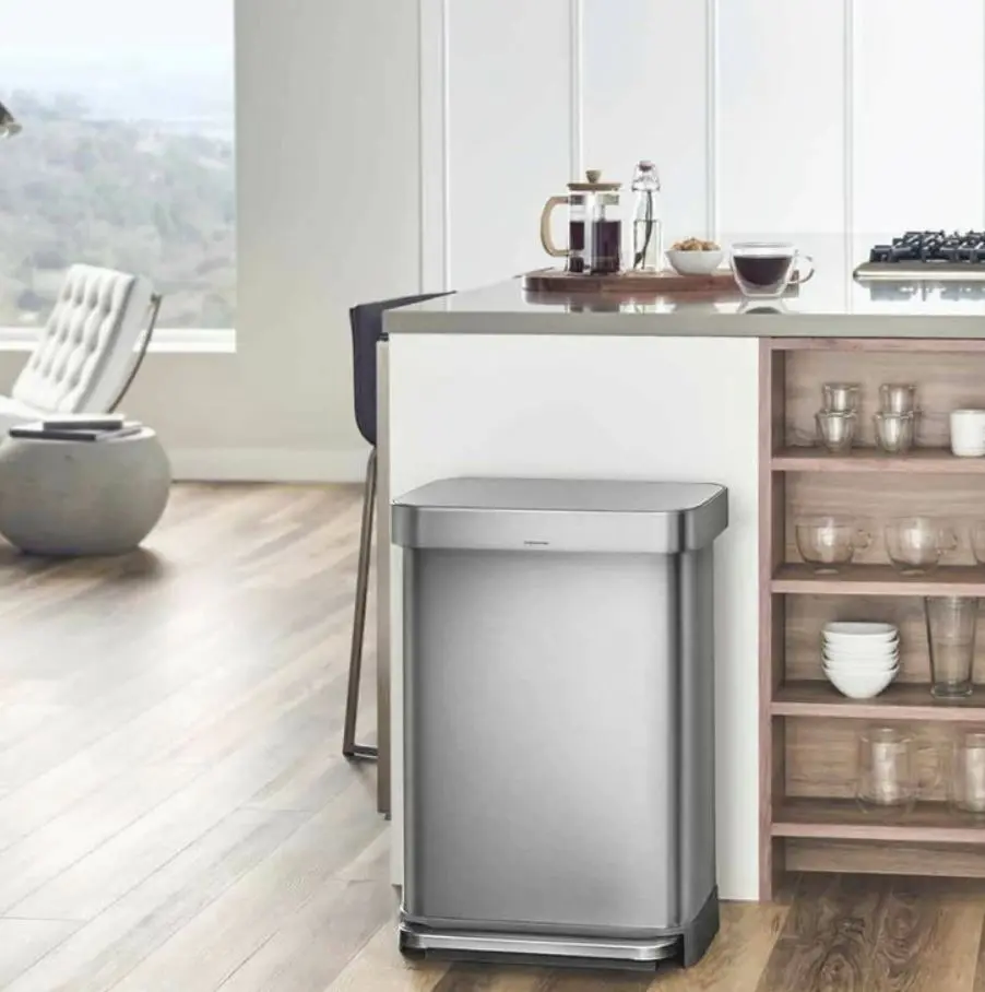 Simplehuman Afvalemmers - Afvalbak 55 L, Met Zakvak, Roestvrij Staal CW2023 11 Simplehuman Afvalemmers - Afvalbak 55 L, Met Zakvak, Roestvrij Staal CW2023 - Afbeelding 9