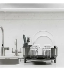 Simplehuman Keuken Accessoires - Afdruiprek 394x380x190 Mm, Grijs/roestvrij Staal KT1184DC -SANITINO WINKEL c32f765278941fa79ceef65e