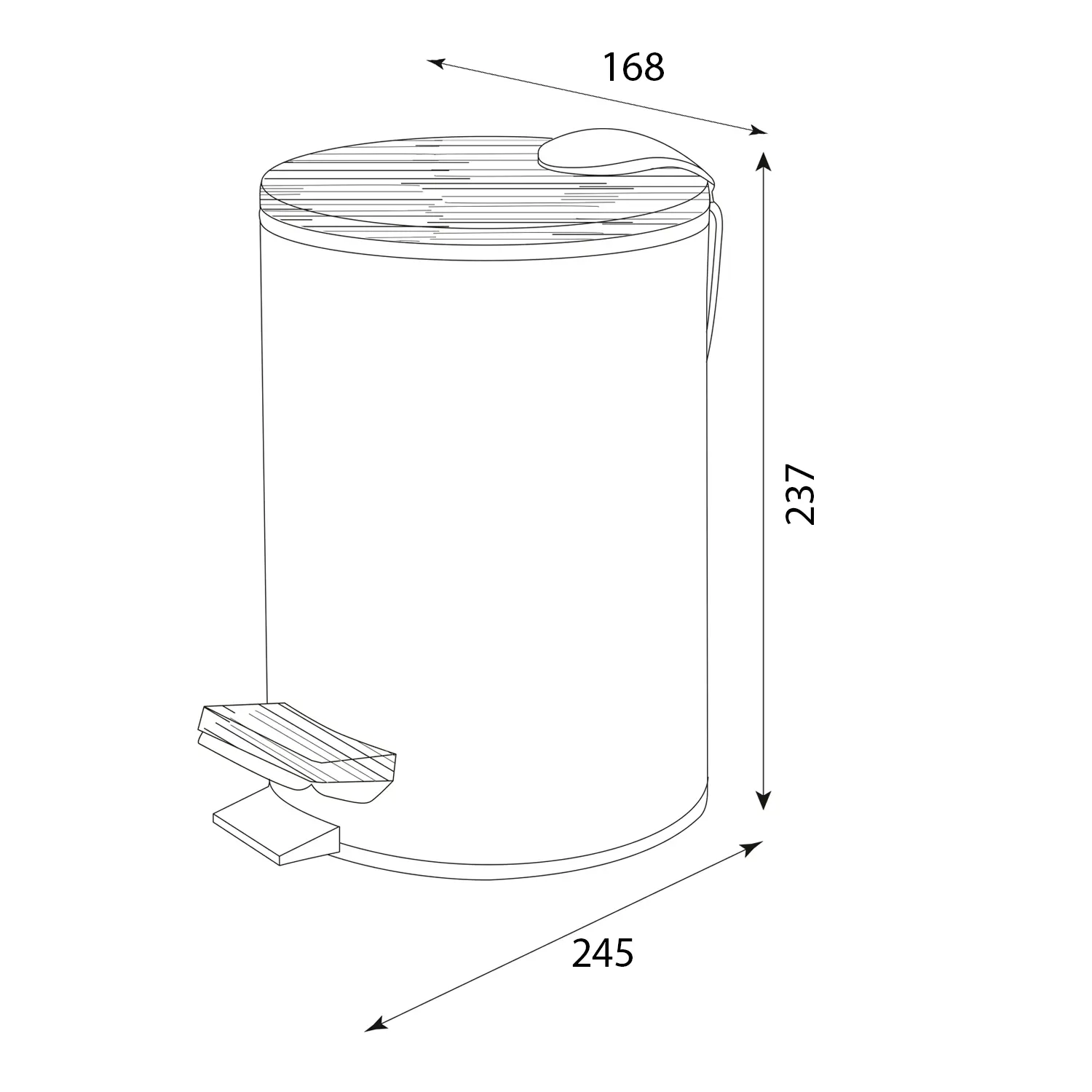 Aqualine Snow - Afvalbak, 3 L, Soft Close, Wit BI006 4 Aqualine Snow - Afvalbak, 3 L, Soft Close, Wit BI006 - Afbeelding 2