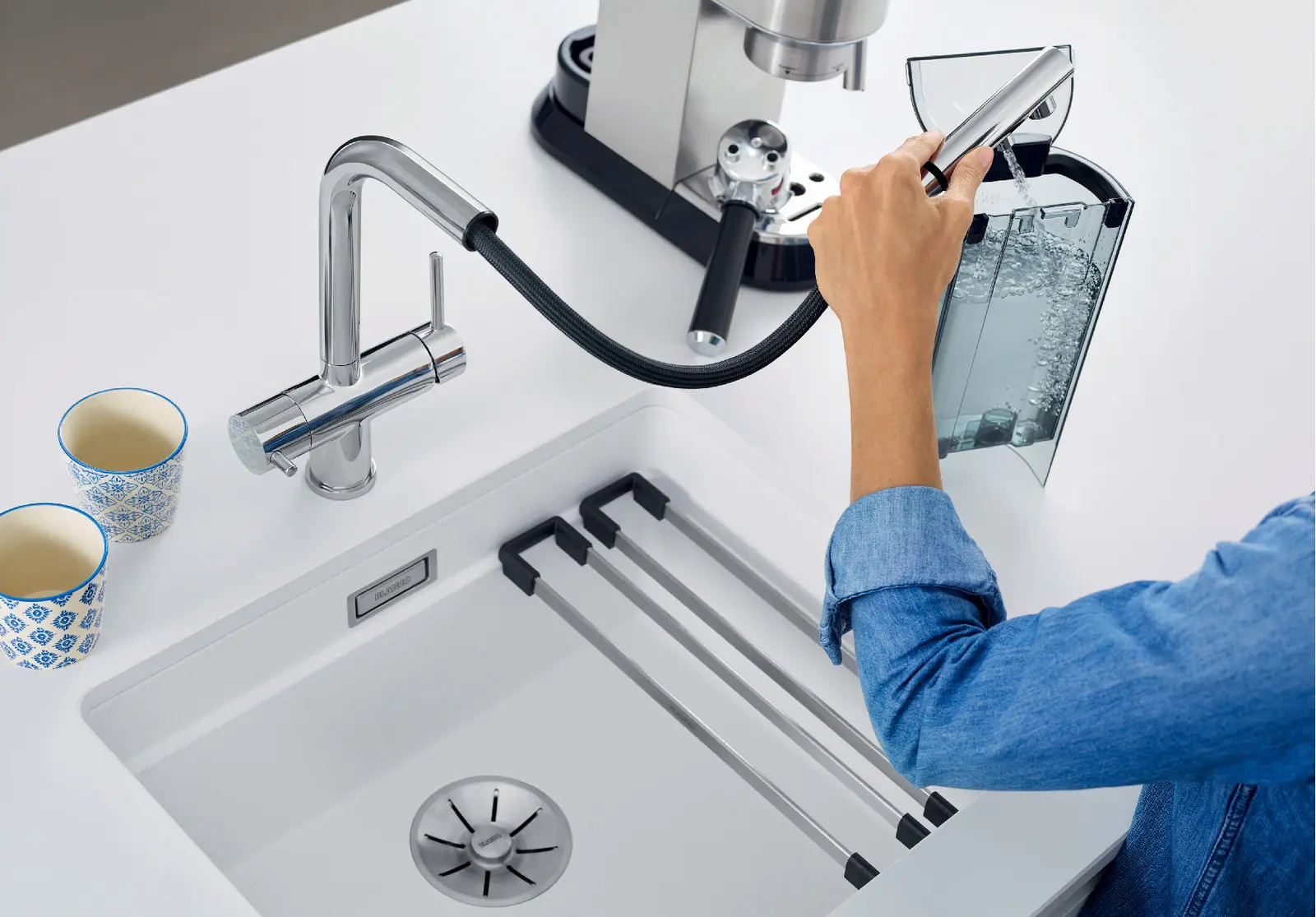 Blanco Fontas S II - Keukenkraan Met Uittrekbare Handdouche En Filter, Rock Grey 525207 5 Blanco Fontas S II - Keukenkraan Met Uittrekbare Handdouche En Filter, Rock Grey 525207 - Afbeelding 3