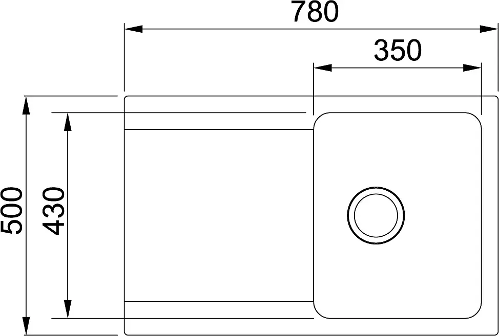 Franke Orion - OID 611-78 Tectonite Spoelbak, 78x50 Cm, Zwart 114.0288.588 4 Franke Orion - OID 611-78 Tectonite Spoelbak, 78x50 Cm, Zwart 114.0288.588 - Afbeelding 2