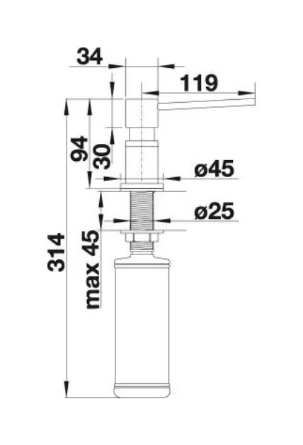 Blanco Accessoires - Lato Afwasmiddel Dispenser, Wit/chroom 525814 4 Blanco Accessoires - Lato Afwasmiddel Dispenser, Wit/chroom 525814 - Afbeelding 2