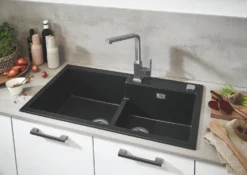 Grohe Spoelbakken - Composiet Spoelbak K500 Met Automatische Waste, 86x50 Cm, Grafiet Zwart 31649AP0 -SANITINO WINKEL cbb109dd0969220ed2555129