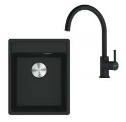 Franke Sets - Keukenset G273MČ, Fragraniet Spoelbak MRG 610-37 En Keukenkraan FC 6018.901, Mat Zwart 114.0700.782
