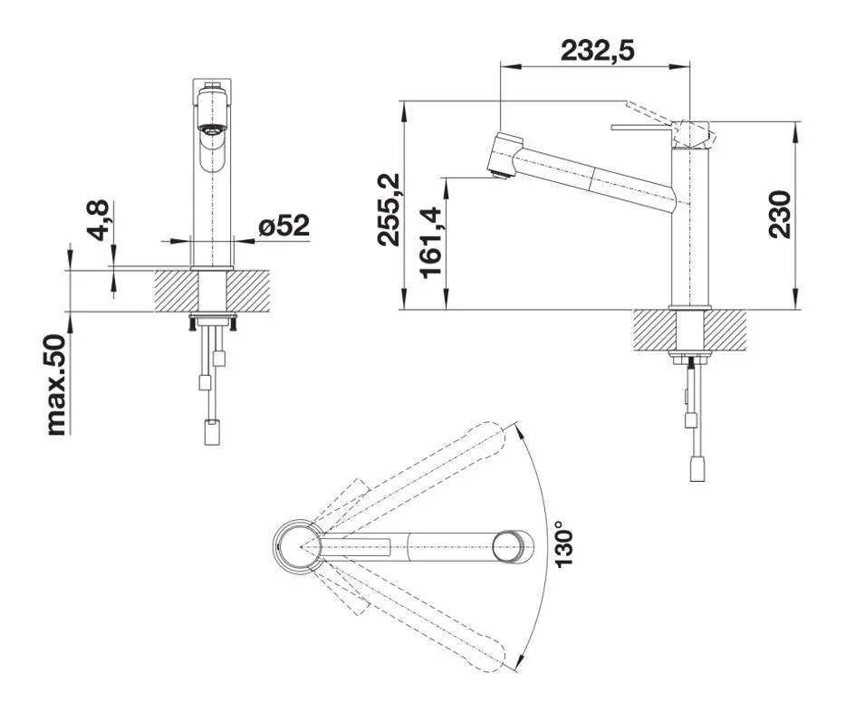 Blanco Ambis S - Keukenkraan Met Uittrekbare Sproeikop, Geborsteld Rvs 525124 4 Blanco Ambis S - Keukenkraan Met Uittrekbare Sproeikop, Geborsteld Rvs 525124 - Afbeelding 2